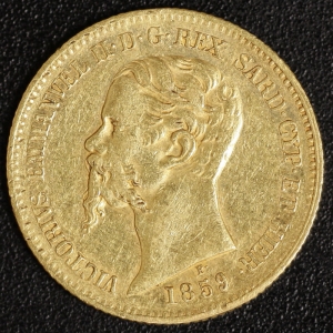 20 Lire Victor Emanuel II. 1859 Sardinien