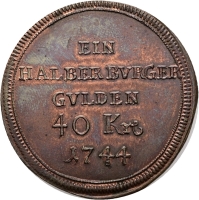Halber Brgergulden 1744