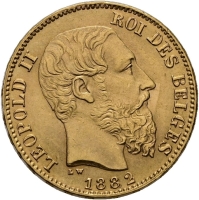 Belgien 20 Fr. Leopold II