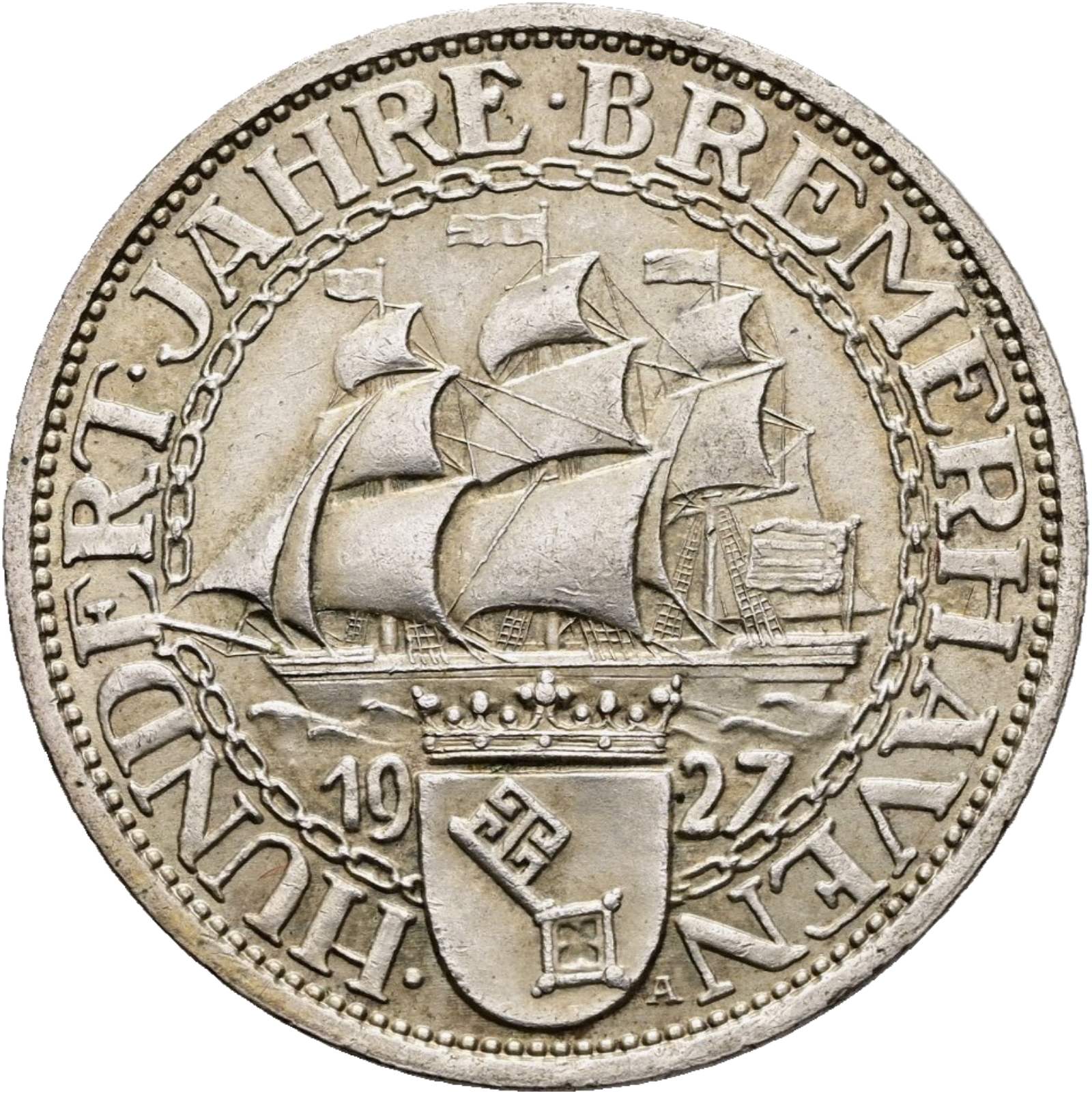 3 Reichsmark 1927 A Bremerhaven